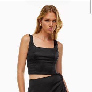 Wilfred shine satin bustier top